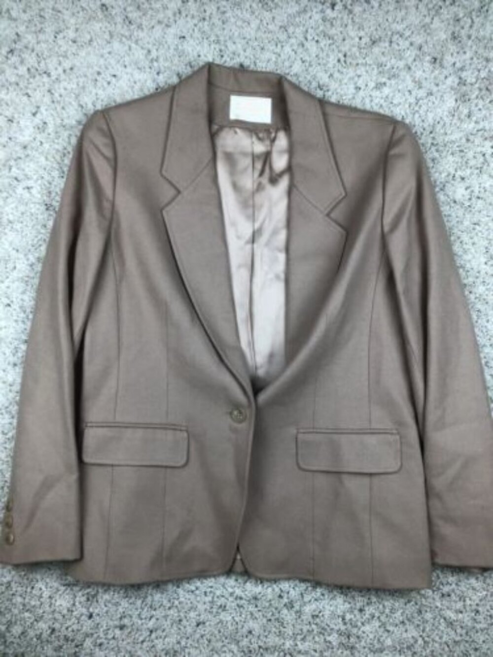 Vintage Pendleton Womens Blazer Size 12 VTG 1950s Wool Brown Beige 3 Button Cuff